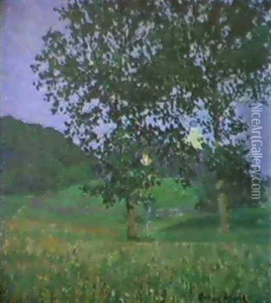 Waldblick Oil Painting - Oskar Moll
