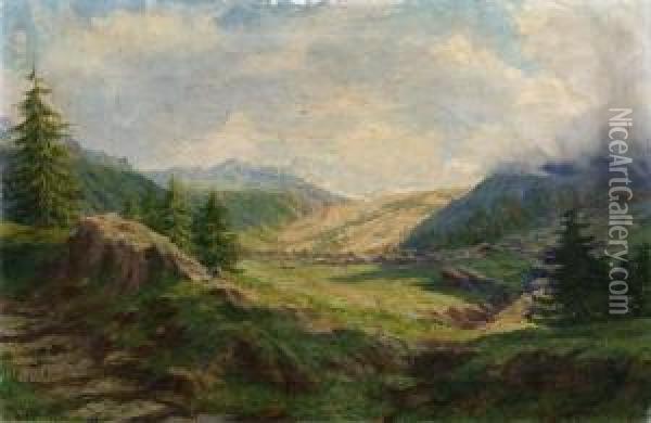 Paesaggio Di Montagna Oil Painting - Ugo Gheduzzi