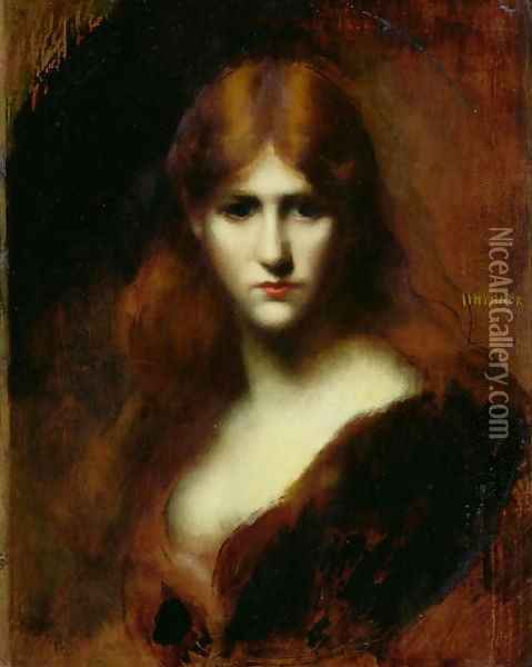 Portrait of a Woman 2 Oil Painting - Jean-Jacques Henner