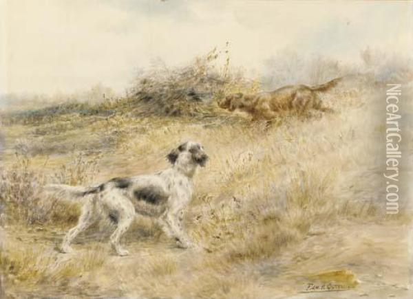 English Setters Pointing Oil Painting - Edmund Henry Osthaus