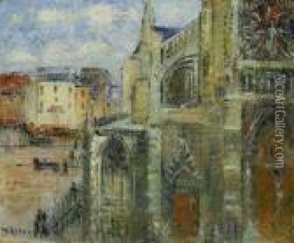 L'eglise De Saint Jacque, Diep Oil Painting - Gustave Loiseau
