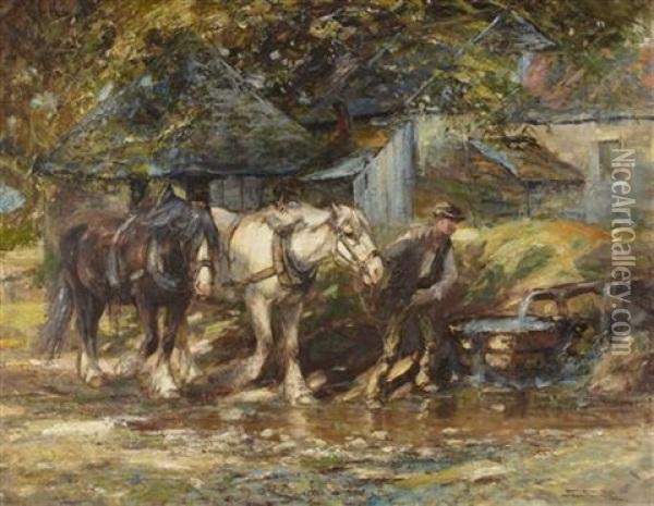 Return From Work Oil Painting - George Smith