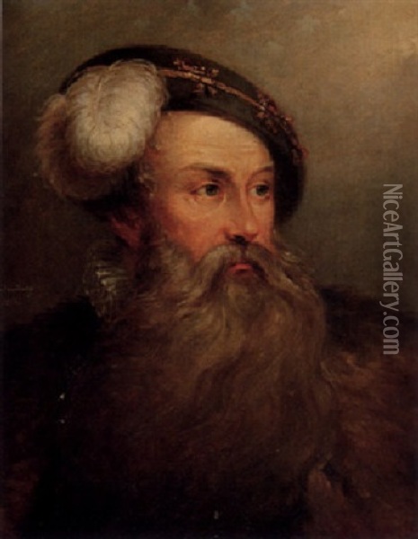 Potratt Av Gustav Vasa Oil Painting - Johan Gustav Sandberg