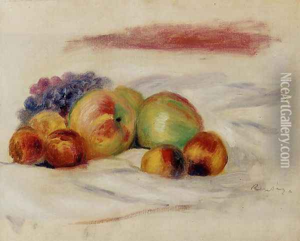 Apples And Grapes Oil Painting - Pierre Auguste Renoir