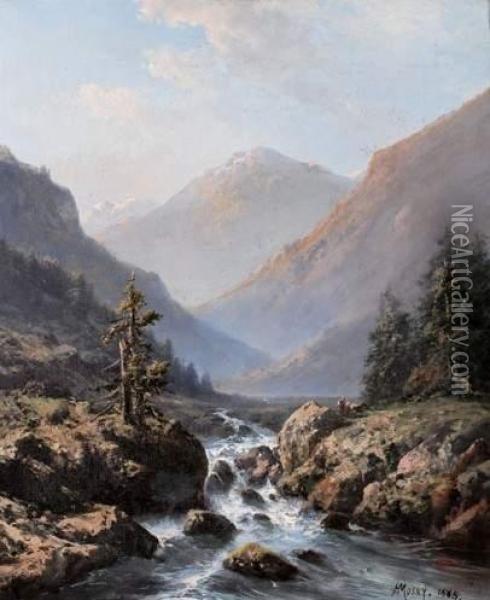 Paysage De Montagne Oil Painting - Henry Mosny