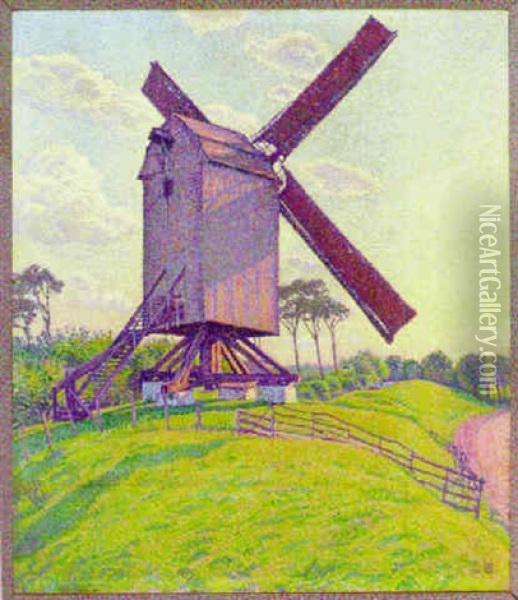 Le Moulin De Kalf Oil Painting - Theo van Rysselberghe