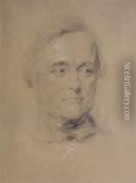 Portrait Of A Gentleman, Head Study Oil Painting - George Richmond