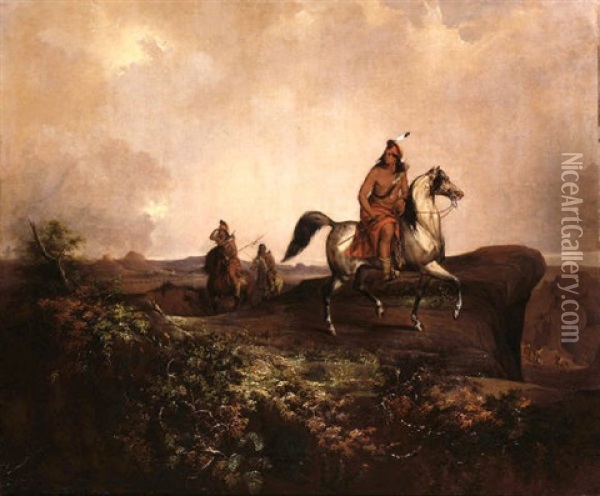Black Knife, Apache Chief (reconnoitering The Command Of General Kearny On His March From Santa Fe To California In The Year 1846) Oil Painting - John Mix Stanley