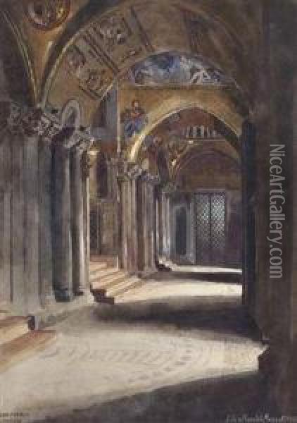 Vorhalle Der Markuskirche Oil Painting - Eduard, Freiherr Von Handel-Mazetti