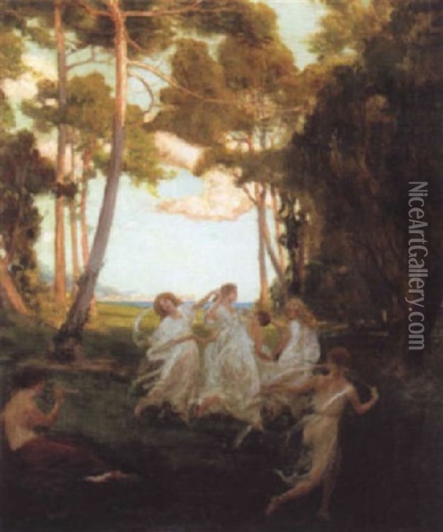 Spring Dance Oil Painting - George Percy R. E. Jacomb-Hood
