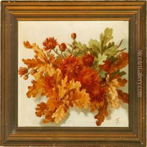 Autumn Leaves And Flowers Oil Painting - Anthonie, Anthonore Christensen
