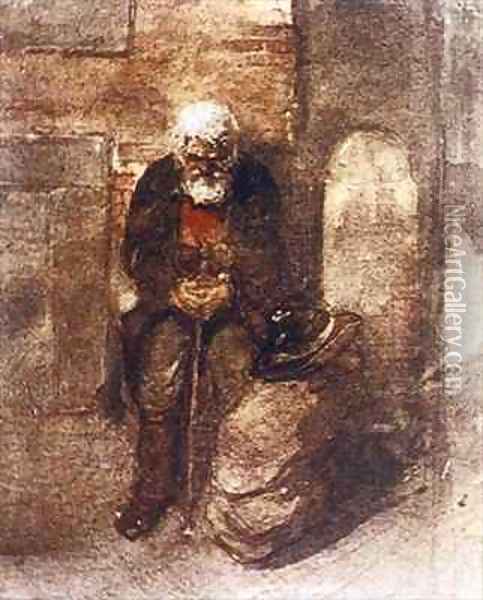 Poor Jew one of the Pictures at an Exhibition Oil Painting - Viktor Aleksandrovich Gartman (Hartman)