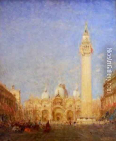 Piazza San Marco Venice Oil Painting - Felix Ziem