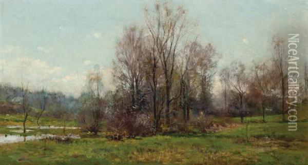 Marsh And Meadows Oil Painting - Hugh Bolton Jones