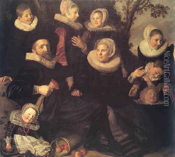 Family Portrait in a Landscape c. 1620 Oil Painting - Frans Hals