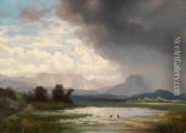 Paesaggio Nelle Karawanken Oil Painting - Ignaz Raffalt