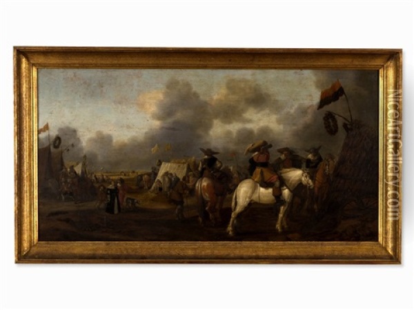 Army Camp Oil Painting - Palamedes Palamedesz the Younger