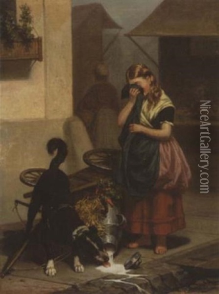 Missgeschick Oil Painting - Carl Johann Arnold