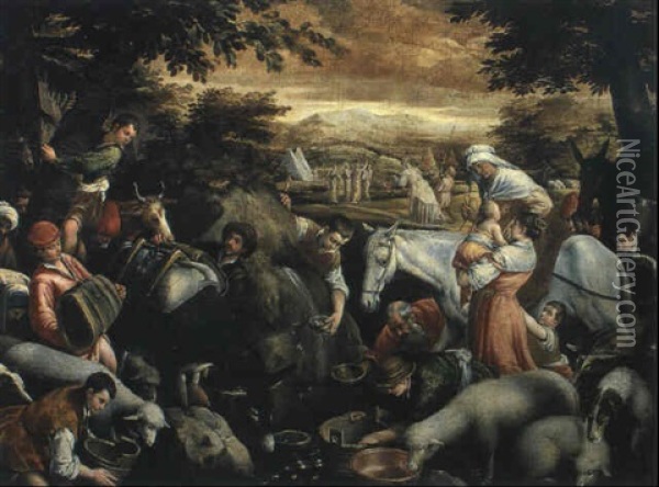 Israeliterna I Oknen Oil Painting - Jacopo dal Ponte Bassano