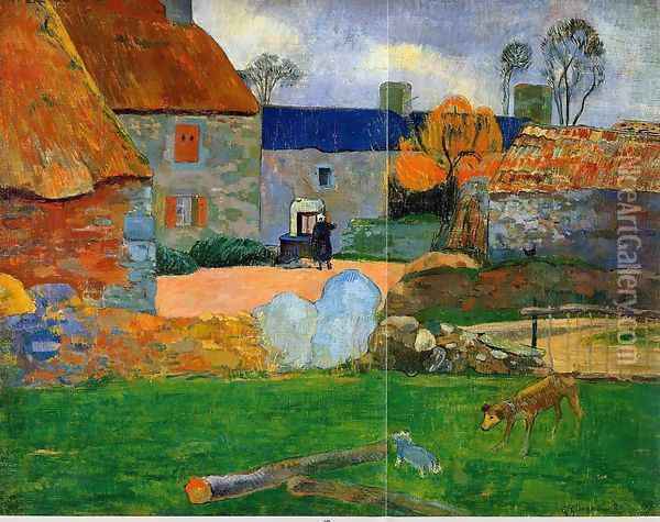 The Blue Roof Oil Painting - Paul Gauguin