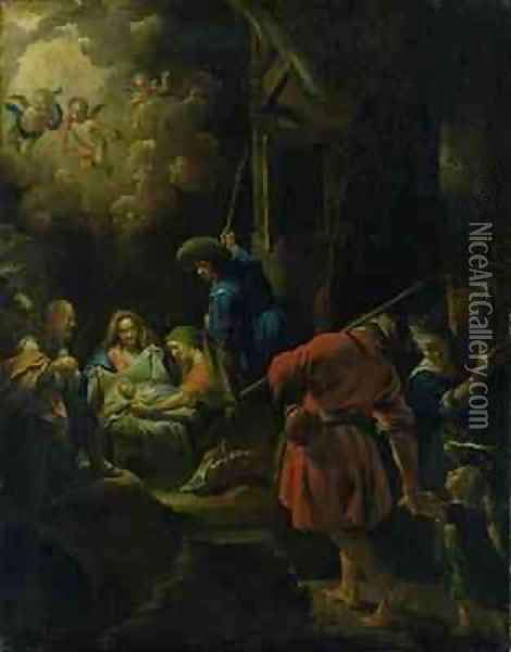 Adoration of the Shepherds Oil Painting - Hendrich Dittmars