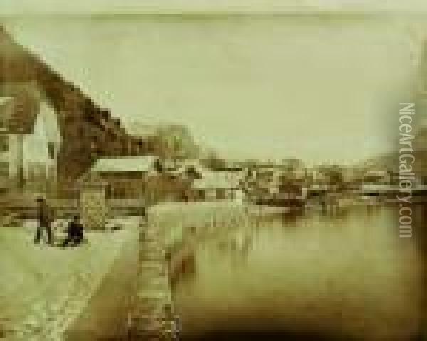 Village De Savoie Oil Painting - Adolphe Braun