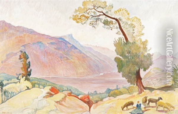 Le Rhone Oil Painting - Ernest Bieler