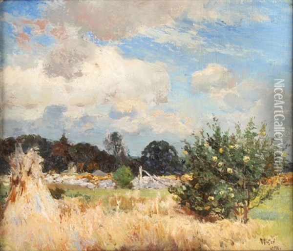 Summer Landscape In Old Lyme, Conneticut Oil Painting - Mathias Joseph Alten