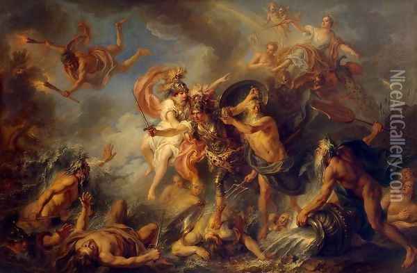 Fury of Achilles Oil Painting - Charles-Antoine Coypel