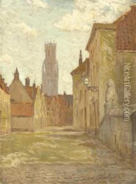 Street Scene, Bruges, Belgium Oil Painting - Charles Warren Eaton
