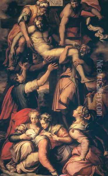 The Deposition of Christ, c.1550 Oil Painting - Giorgio Vasari