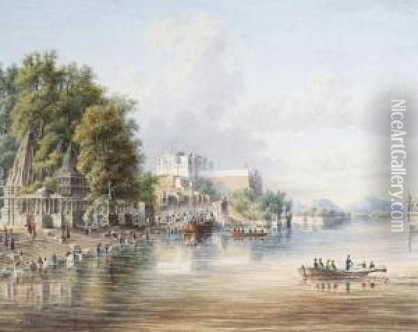 The Ganges Oil Painting - William Samuel Parrott