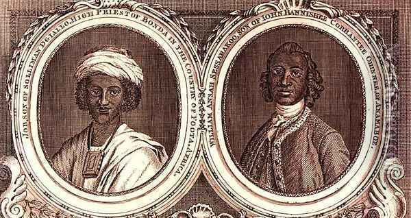 Job son of Solliman Dgiallo High Priest of Bonda in the country of Foota Africa and William Ansah Sessarakoo son of John Bannishee Corrantee Ohinnee of Anamaboe Oil Painting - Hoare, William, of Bath
