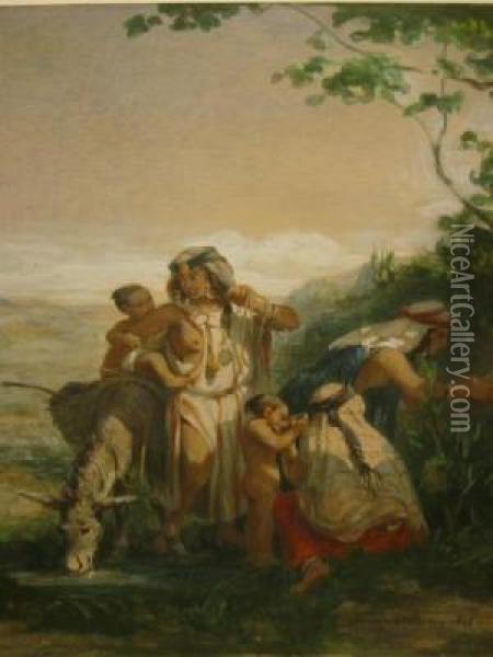 Arabian Women Oil Painting - Adolphe Leleux
