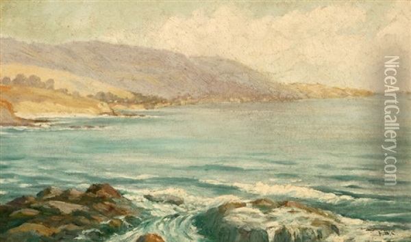 Coastline Seascape Oil Painting - Frank William Cuprien