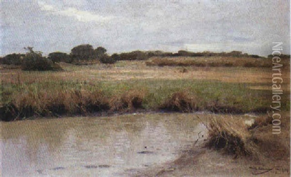 Landschaft Mit Wasserstelle Zwischen Dem Kleinen Und Grosen Ruaha (tansania) Oil Painting - Wilhelm Friedrich Kuhnert