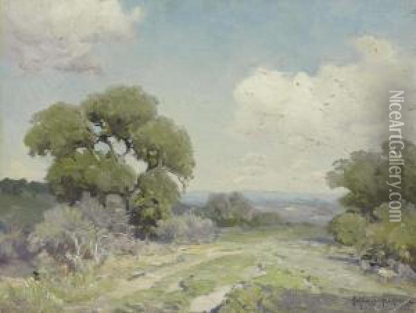 Morning In The Live Oaks, Boerne, Texas Oil Painting - Julian Onderdonk