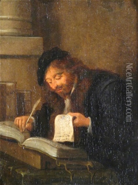 A Scholar At Work Oil Painting - Jan Miense Molenaer