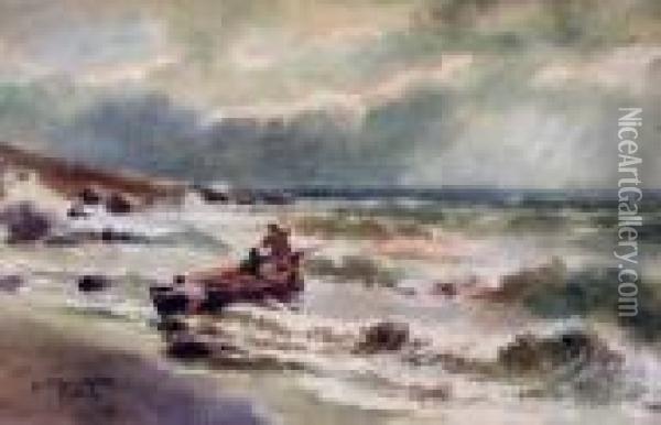 Stormy Shore Oil Painting - William Bingham McGuinness