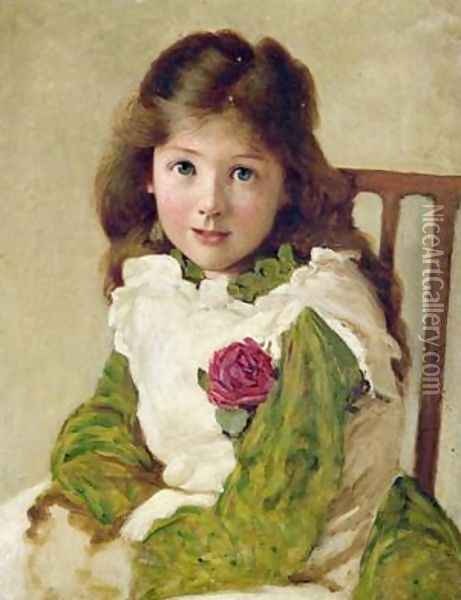 Portrait of the Artists Daughter Oil Painting - George Dunlop, R.A., Leslie
