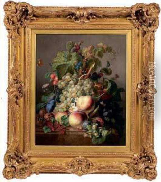 Nature Morte Aux Fleurs Et Aux Fruits Oil Painting - Moise Jacobber