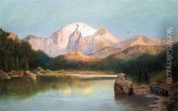 View Of The Tatras Oil Painting - Karoly Telepy