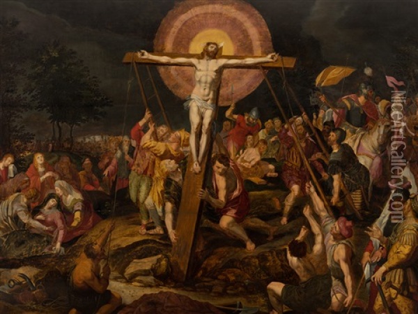 Crucifixion Oil Painting - Adam van Noort the Elder