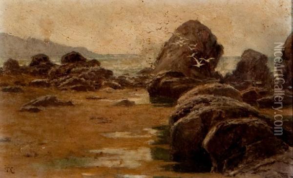 Playas De Carnota (finisterre) Oil Painting - Tomas Campuzano Y Aguirre