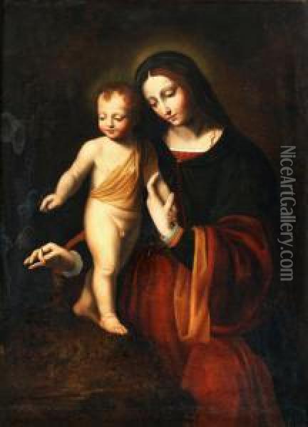 Maria Mit Jesuskind. Oil Painting - Bernardino Luini