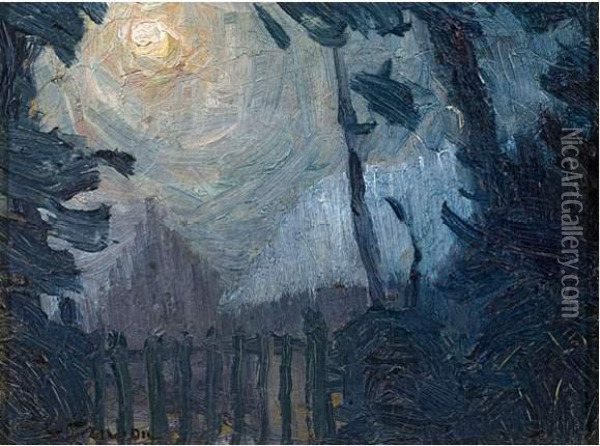 Clair De Lune. Oil Painting - Charles Frechon
