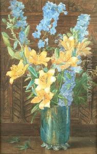 Still Life In A Vase Oil Painting - Edith Isabel Barrow