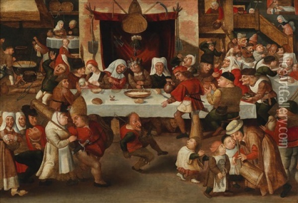 A Peasant Wedding Oil Painting - Frans Verbeeck