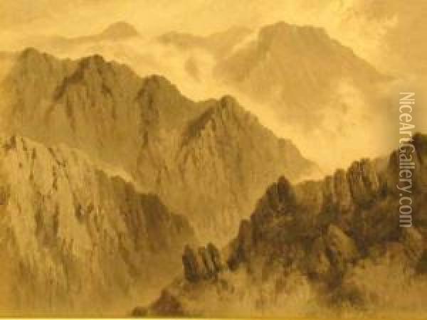Mount Kosciuszko - Mountain Landscape Oil Painting - William Charles Piguenit