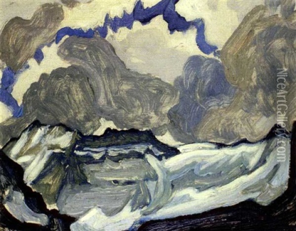 Clouds, Mt. Lefroy (lake O'hara) Oil Painting - James Edward Hervey MacDonald